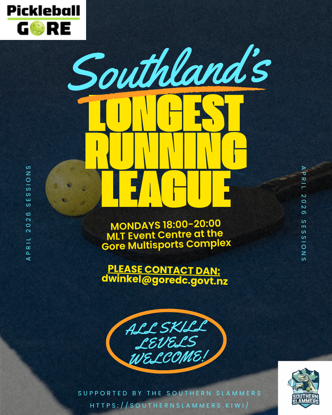 Pickleball league in Gore Southland at MLT Event Centre with players competing